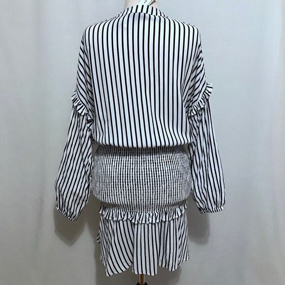 Aqua NWT Stripes Smocked Waist Mini Dress Women XL - Picture 7 of 9
